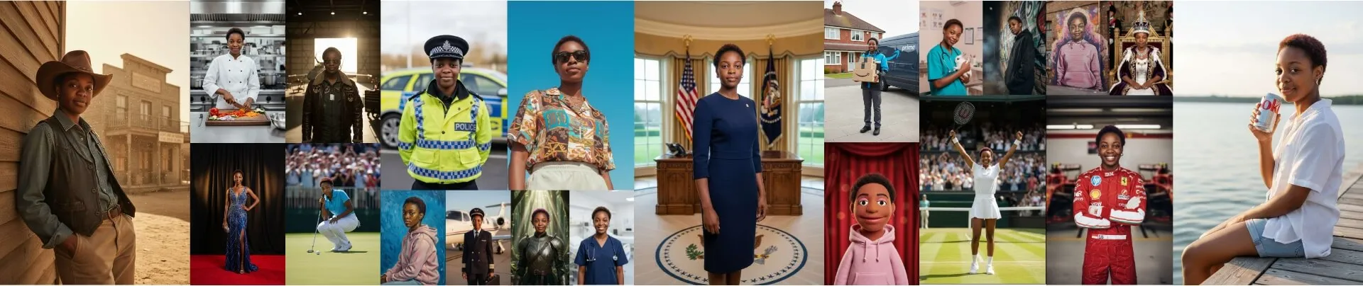 Examples of AI-generated photos on the Picnjoy AI Photo Station